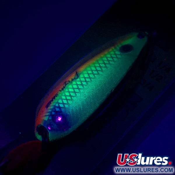 Vintage   Key Largo Syco Spoon UV, 1/2oz Rainbow Fish fishing spoon #5792