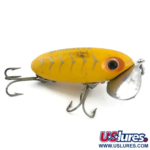 Vintage   Fred Arbogast Jitterbug , 1/3oz Yellow fishing lure #5067