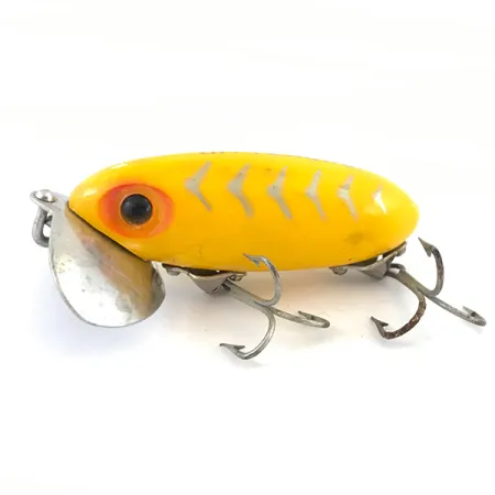 Vintage Fred Arbogast Jitterbug , 1/3oz Yellow fishing lure #5067