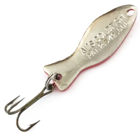 Vintage Al's gold fish UV, 3/16oz Fluorescent Pink UV / Nickel fishing spoon #5077