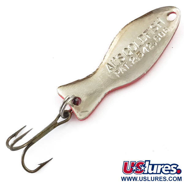 Vintage   Al's gold fish UV, 3/16oz Fluorescent Pink UV / Nickel fishing spoon #5077