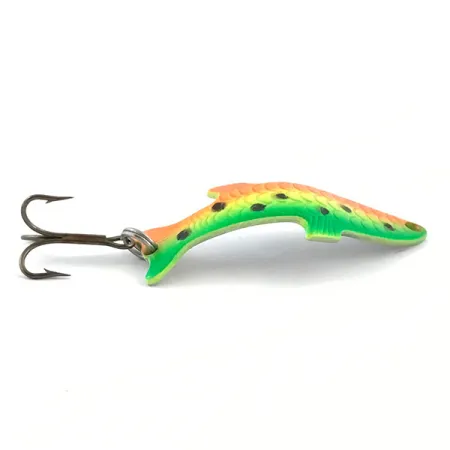 Vintage Acme Phoebe UV, 1/8oz Rainbow Trout / Nickel fishing spoon #5083