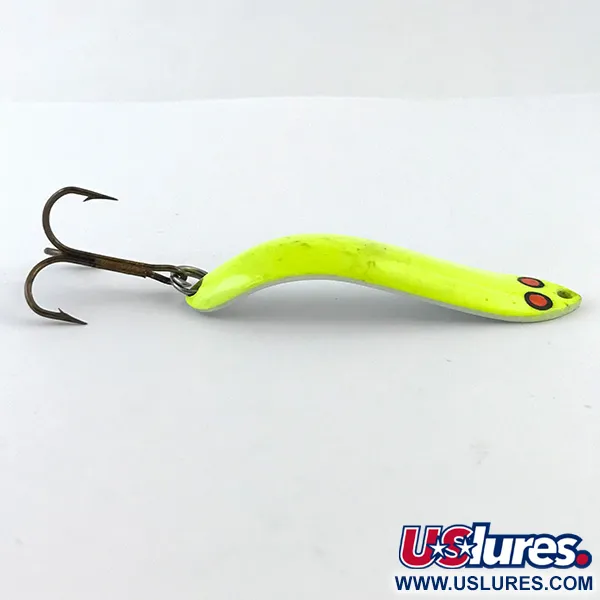 Vintage   Thomas EEL UV, 1/3oz Fluorescent Yellow fishing spoon #5089