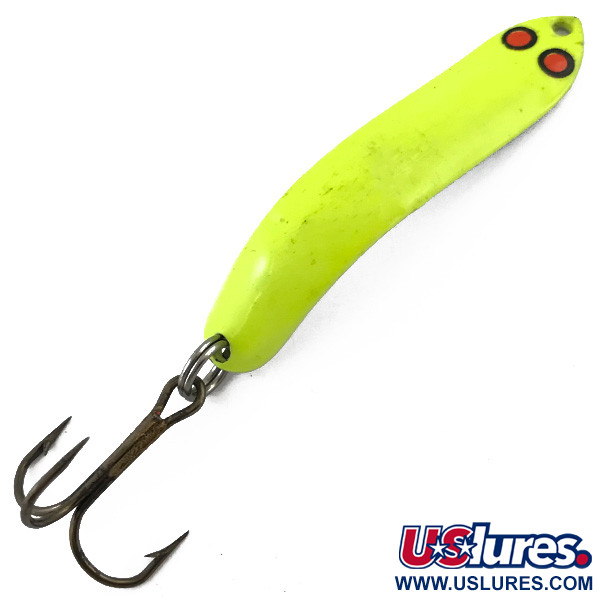 Vintage   Thomas EEL UV, 1/3oz Fluorescent Yellow fishing spoon #5089