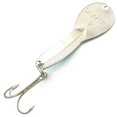 Vintage Acme Dazzler #2, 1/4oz Nickel / Green fishing spoon #5096