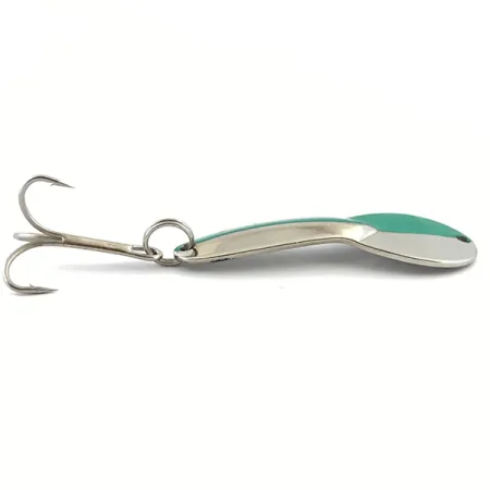 Vintage Acme Dazzler #2, 1/4oz Nickel / Green fishing spoon #5096