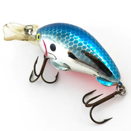 Vintage Luhr Jensen Brush Baby Uv, 2/5oz Light Blue / Silver / Orange UV Glow in UV light, Fluorescent fishing lure #5097