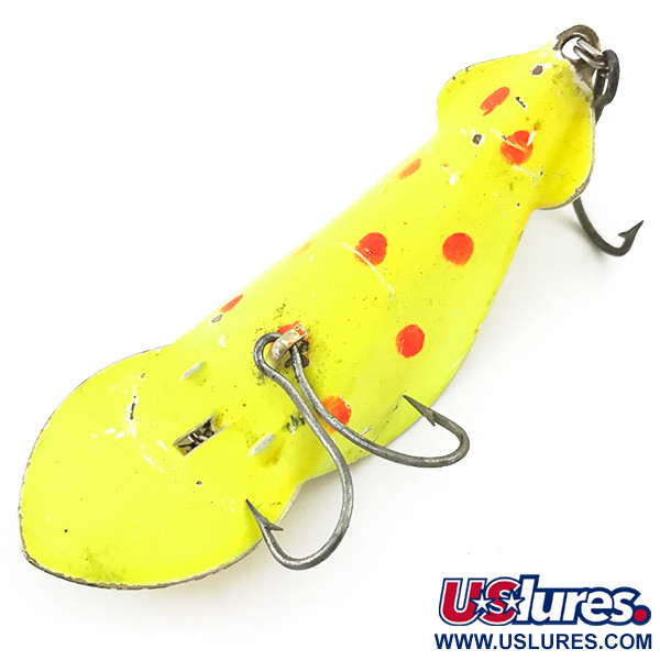 Vintage   Buck Perry Spoonplug UV, 1/2oz Yellow / Red fishing spoon #5100
