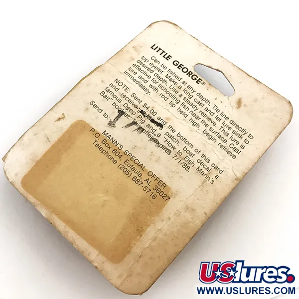  Mann's Bait   Little George, 2/5oz White / Hammered Nickel fishing spoon #5115