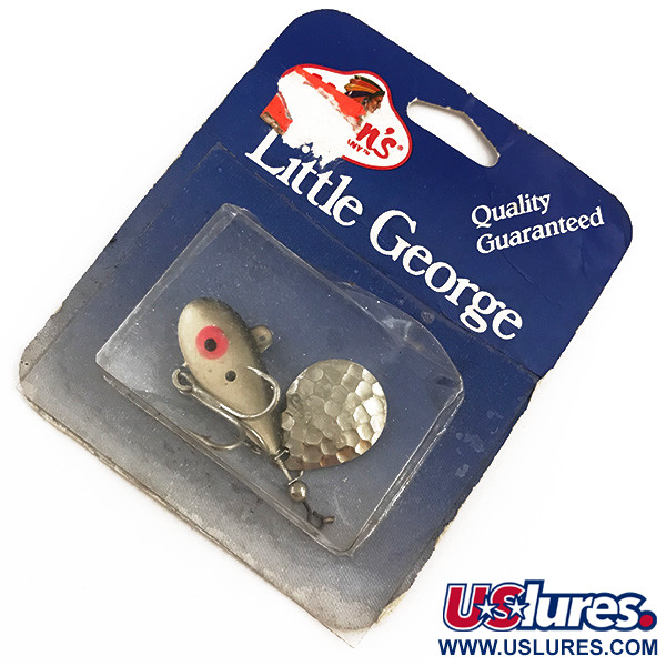  Mann's Bait  Little George, 3/5oz White / Hammered Nickel fishing spoon #5116