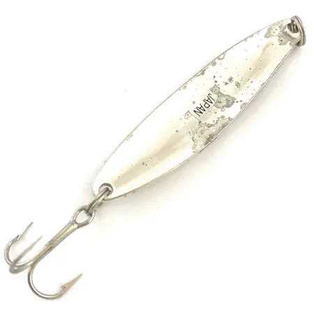 Vintage Stanley Jigs, 3/16oz Silver Plated / Rainbow Hologram / Red fishing spoon #5121