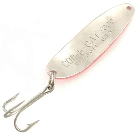Vintage Eppinger Dardevle Cop-E-Cat 7300 UV, 1/3oz Fluorescent Pink / Nickel UV Glow in UV light, Fluorescent fishing spoon #5123