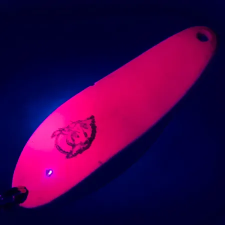 Vintage Eppinger Dardevle Cop-E-Cat 7300 UV, 1/3oz Fluorescent Pink / Nickel UV Glow in UV light, Fluorescent fishing spoon #5123