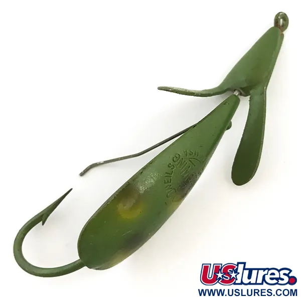 Vintage Johnnie O'Neil Weedless Weed Wing Jonny ONeils, 1/3oz Frog fishing spoon #5124