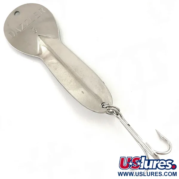  Acme Dazzler #3, 1/2oz Hammered Nickel / Green fishing spoon #5126