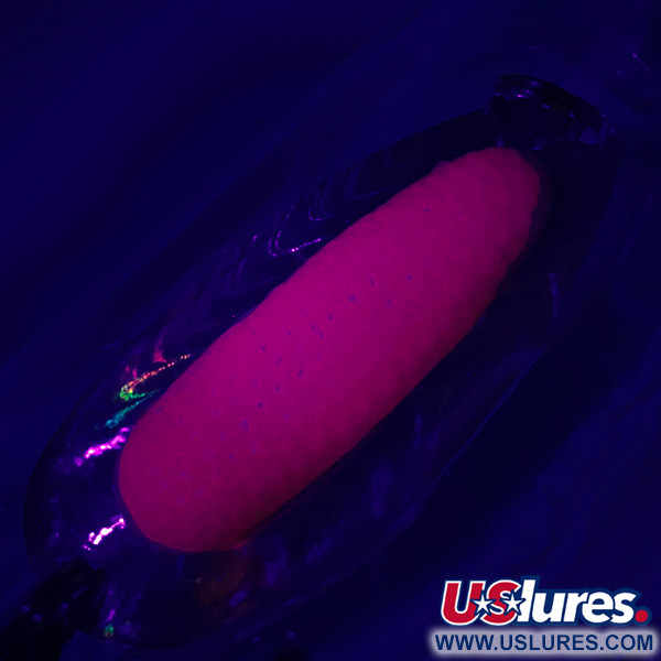   Blue Fox Rattlin Pixee , 1/2oz Pink UV / Rainbow Herring fishing spoon #5127