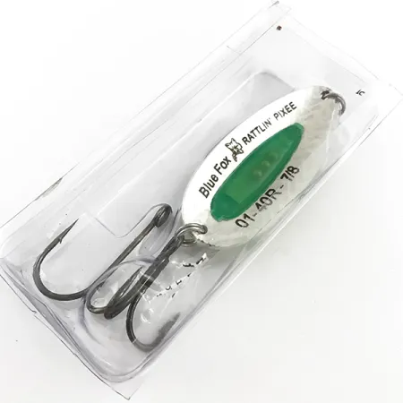 Blue Fox Rattlin Pixee, 3/4oz Rainbow Gold / Green fishing spoon #5130