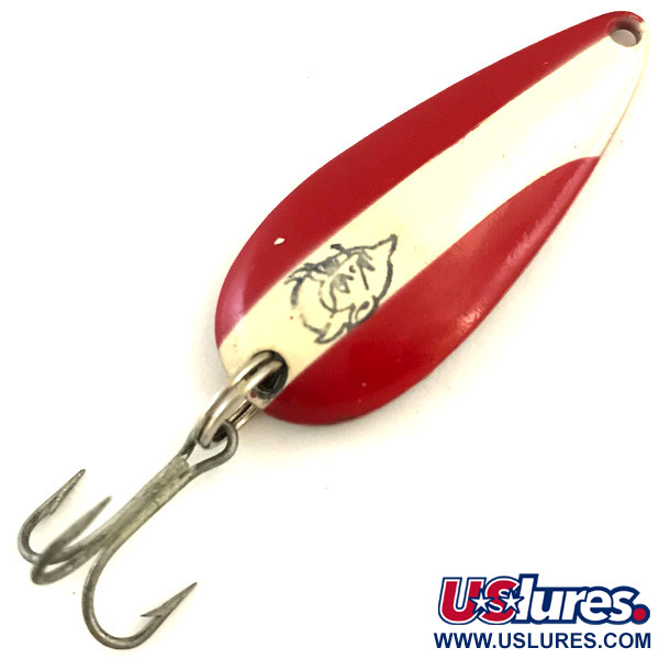Vintage  Eppinger Dardevle Spinnie, 1/3oz Red / White / Nickel fishing spoon #5162