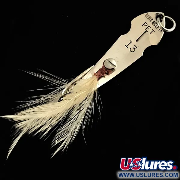 Vintage   Tony Accetta Pet Spoon 13, 3/16oz Nickel fishing spoon #5447