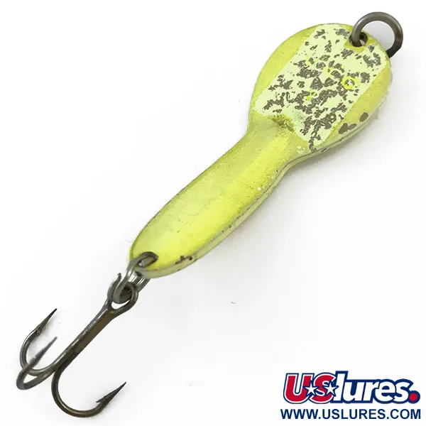 Vintage   Loco 2 Glen Evans UV, 1/4oz Yellow / Red / Nickel fishing spoon #5173