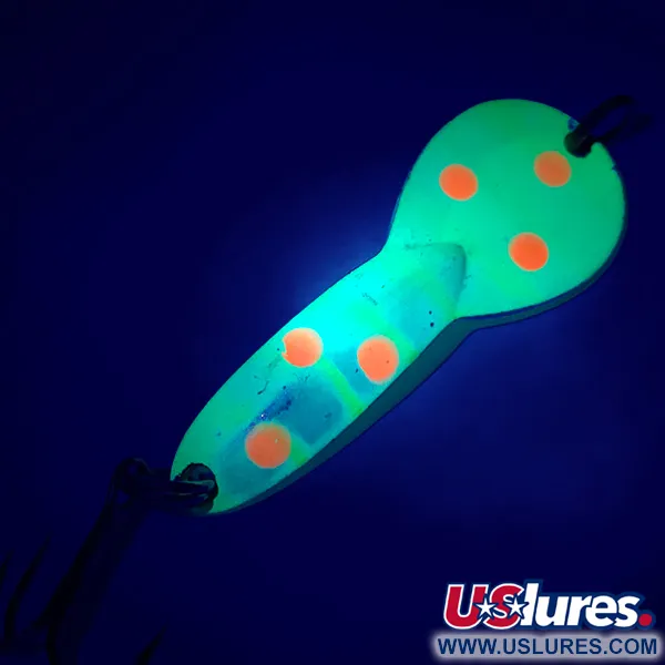 Vintage   Loco 2 Glen Evans UV, 1/4oz Yellow / Red / Nickel fishing spoon #5173