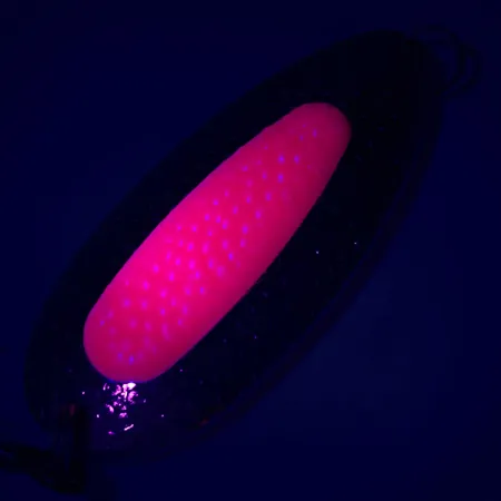 Vintage Blue Fox Pixee UV, 3/4oz Hammered Nickel / Red fishing spoon #5179