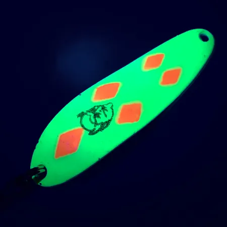 Vintage Eppinger Dardevle Cop-E-Cat 7300 UV, 1/3oz Fluorescent Yellow / Nickel fishing spoon #5183