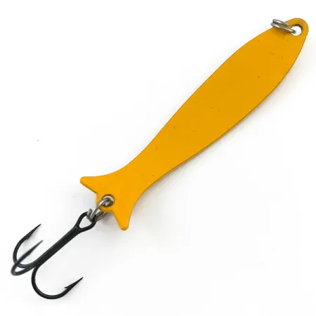 Vintage Williams Mooselook wobbler, 3/16oz Yellow / Black fishing spoon #5184