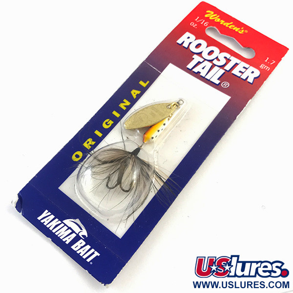  Yakima Bait Worden’s Original Rooster Tail, 1/16oz Gold spinning lure #5810