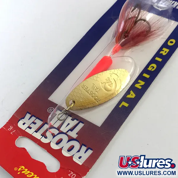 Yakima Bait Worden’s Original Rooster Tail UV, 1/4oz Gold spinning lure #5196