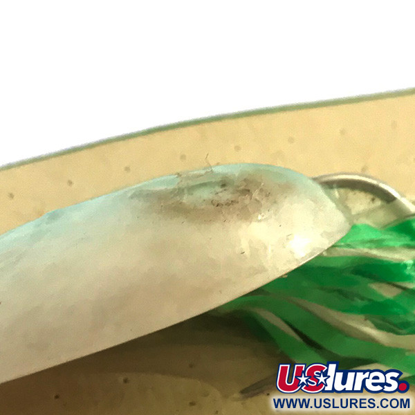  Hydro Lures Weedless Hydro Spoon UV, 1/2oz White / Green fishing spoon #5197