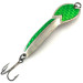 Vintage   Glen Evans Loco 4., 3/4oz Nickel / Green Hologram fishing spoon #5202