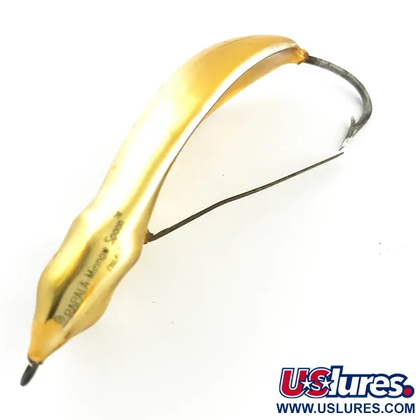 Vintage Weedless Rapala Minnow Spoon, 1/2oz Gold fishing spoon #5217