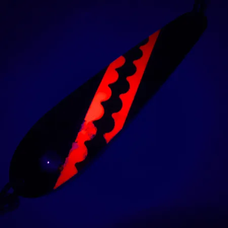 Vintage Len Thompson Northern King 28 UV, 1/2oz Black / Red / Gold / Silver fishing spoon #5225