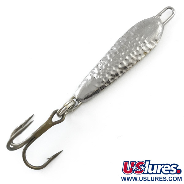 Vintage  Unknown Jig Lure, 3/16oz Hammered Nickel fishing spoon #5228