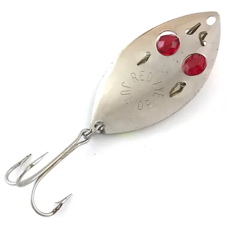 Vintage Eppinger Red Eye junior UV, 1/2oz Nickel / Chartreuse / Red Eyes fishing spoon #5236