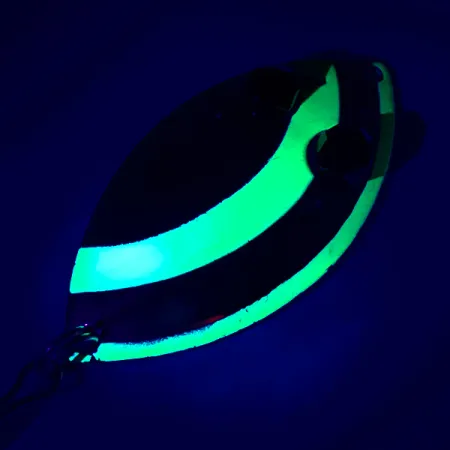 Vintage Eppinger Red Eye junior UV, 1/2oz Nickel / Chartreuse / Red Eyes fishing spoon #5236