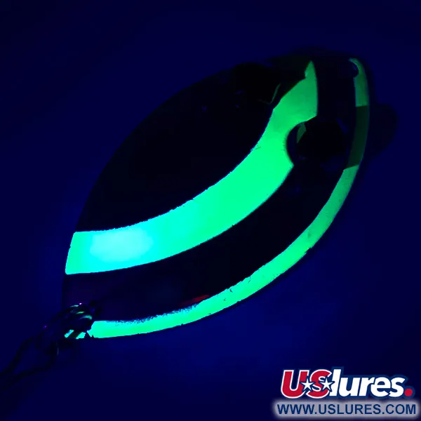 Vintage  Eppinger Red Eye junior UV, 1/2oz Nickel / Chartreuse / Red Eyes fishing spoon #5236