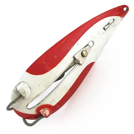 Vintage Weedless Bait  Weedless LARSON BAIT FISHTRAP​, 3/5oz Red / White / Nickel fishing spoon #5250