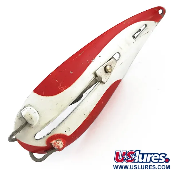 Vintage  Weedless Bait  Weedless LARSON BAIT FISHTRAP​, 3/5oz Red / White / Nickel fishing spoon #5250