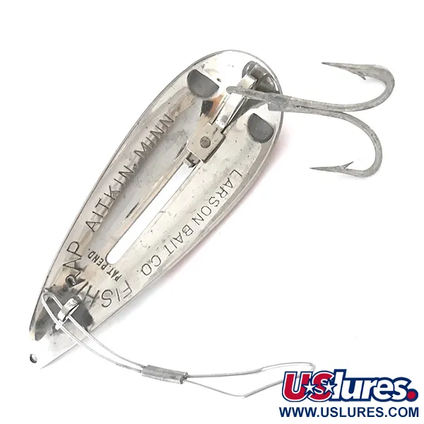 Vintage  Weedless Bait  Weedless LARSON BAIT FISHTRAP​, 3/5oz Red / White / Nickel fishing spoon #5250