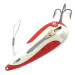 Vintage  Weedless Bait Company Weedless LARSON BAIT FISHTRAP​, 3/5oz Red / White / Nickel fishing spoon #5250