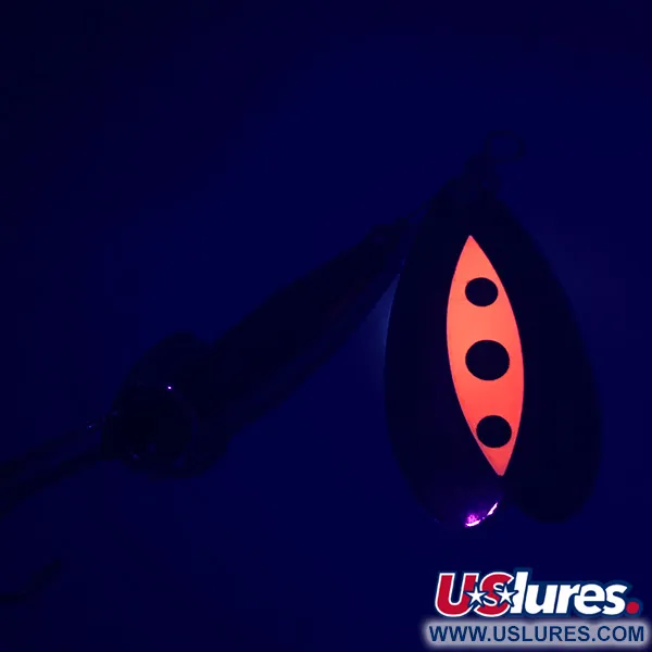 Vintage  Luhr Jensen Les Davis Bolo UV, 1/2oz Nickel / Red fishing spoon #5256