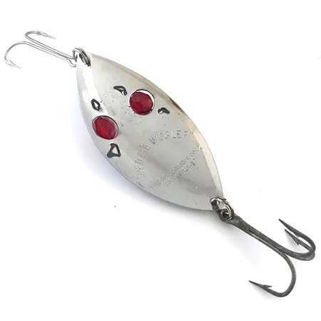 Vintage Hofschneider Red Eye Wiggler, 1oz Nickel fishing spoon #15731
