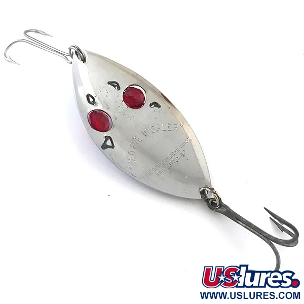 Vintage  Hofschneider Red Eye Wiggler, 1oz Nickel fishing spoon #15731