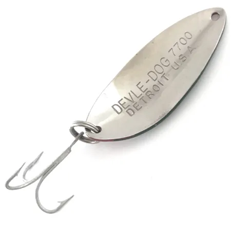 Vintage Eppinger Dardevle Devle Dog 7700, 1/2oz Red / Green / Nickel fishing spoon #5270