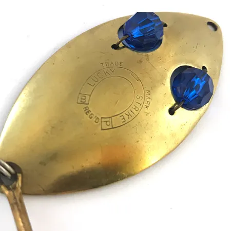 Vintage Lucky Strike Gold Red Flash, 3/4oz Gold / Blue fishing spoon #5273