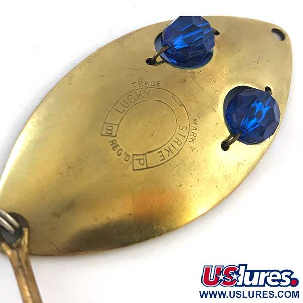 Vintage   Lucky Strike Gold Red Flash, 3/4oz Gold / Blue fishing spoon #5273