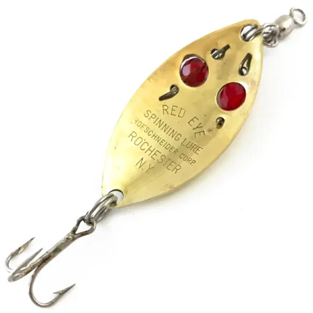 Vintage Hofschneider Red Eye junior, 1/4oz Gold / Red Eyes fishing spoon #5280