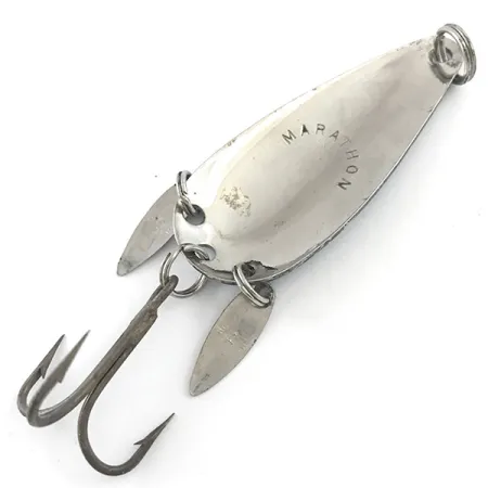 Vintage Marathon (with sonic blades), 2/5oz Nickel / Blue fishing spoon #5285